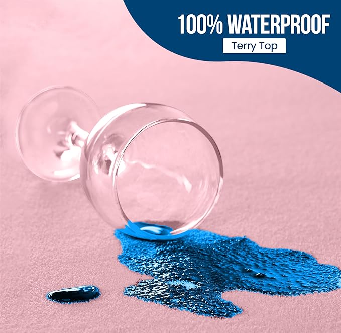 Utopia Bedding Waterproof Mattress Protector Twin Size, Premium Terry Mattress Cover 200 GSM, Breathable, Fitted Style with Stretchable Pockets (Pink)