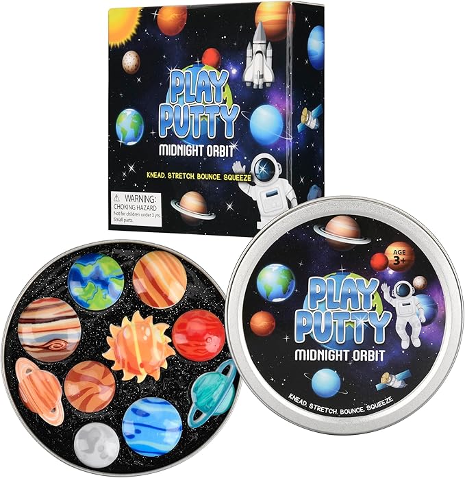 Play Putty Therapy Putty for Kids with Charms Midnight Orbit Space Themed Theraputty Medium Resistance, More Than just Putty, Learn, Play, Interact, Strenthen and More