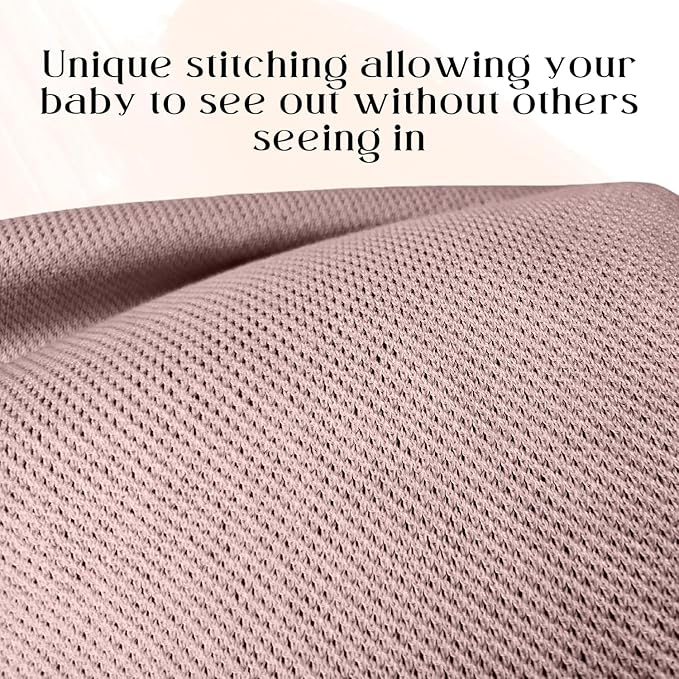 Little Rou Peekaboo Nursing Cover Up for Breastfeeding - Breathable Knit - Soft Organic Cotton & Cashmere Breast Feeding Poncho for Women - Privacy Feature - Includes Mesh Laundry Bag (Mauve)