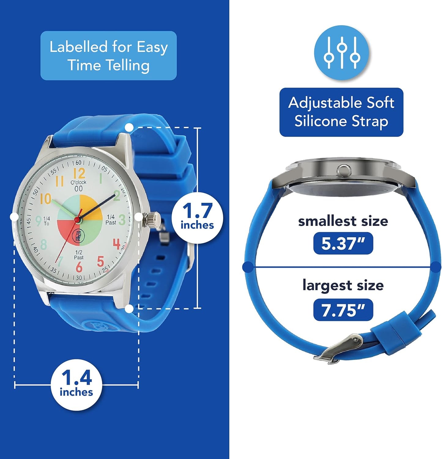 OWLCONIC Analog Kids Watch - Girls & Boys Watches Ages 7-12 - Kids Analog Watch - Telling Time Teaching Tool - Gift Watches for Girls and Boys