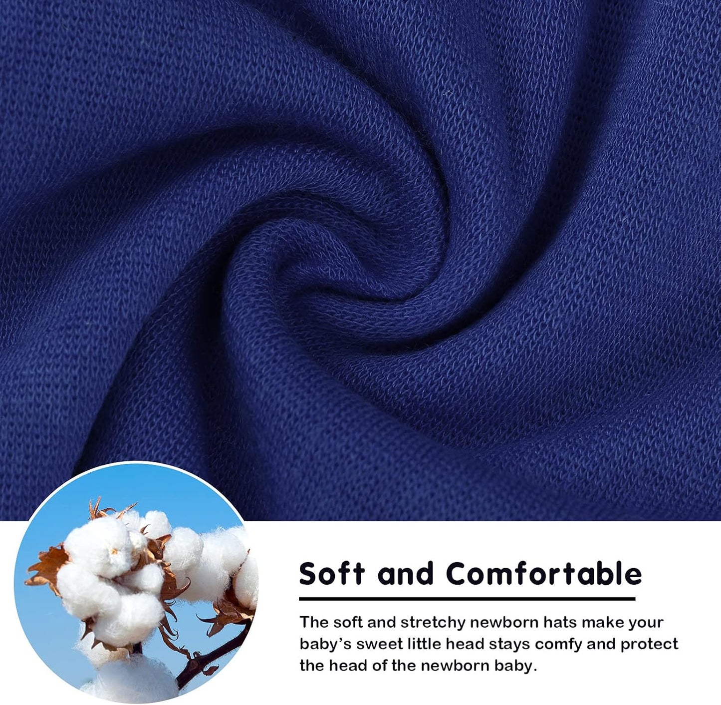 DRESHOW BQUBO 4 Pieces Baby Beanie Newborn Toddler Soft Cute Knit Hat Hospital Hats for Baby Boys Infant Cap Beanies