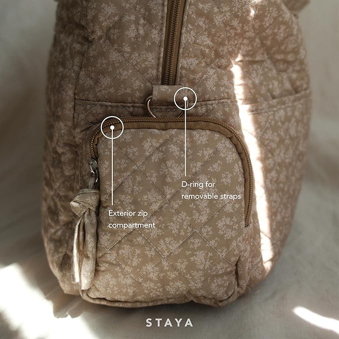 Staya Quilted Duffle Bag - Perfect Travel Companion, Quilted Weekender Bag for Women, (Floral Canvas)