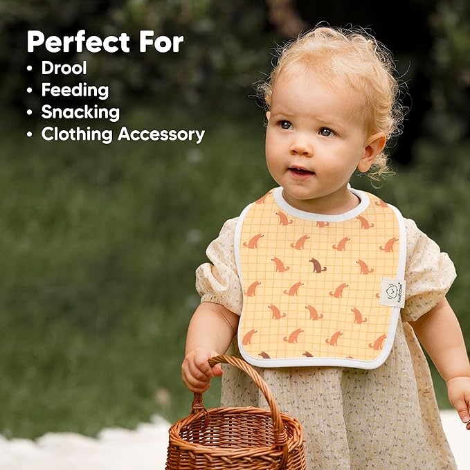 KeaBabies 8-Pack Organic Baby Bibs for Boys, Girls - Super Absorbent Cotton Drool Bibs for Baby Girl & Boy, Teething Toddler, Drooling Newborn, Ultra Soft & Machine Washable (Pets & Paws)