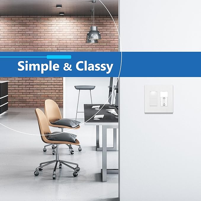 LIDER Brushed Finish Decorator Switch Cover, Screwless Wall Plate, Mid-Size 2-Gang 4.88" x 4.92", Unbreakable Polycarbonate Thermoplastic, UL Listed, LSWP-32M-BW, Brushed White