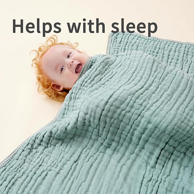 Muslin Hooded Baby Towels,2 Pack Baby Bath Towels,Large 31.5x31.5Inch,Hooded Towels for Baby and Infant,Soft&Absorbent(Green and Pink)