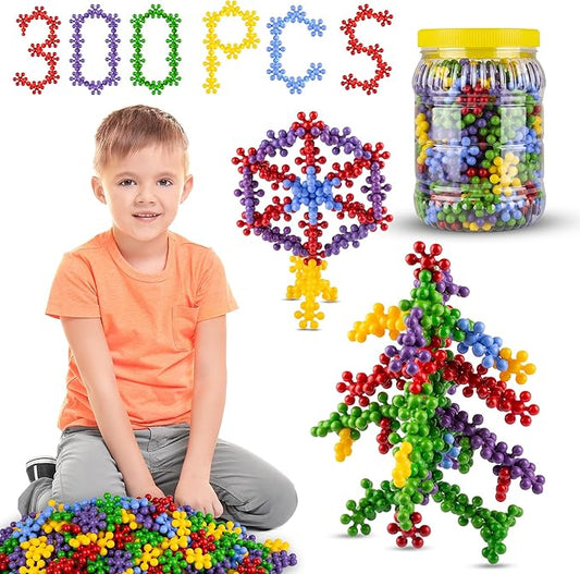 300 Pieces Interlocking Building Blocks STEM Toys, Educational and Creative Discs for Preschool Boys and Girls Aged 4-8, Safe and Durable Material, Endless Creative Possibilities