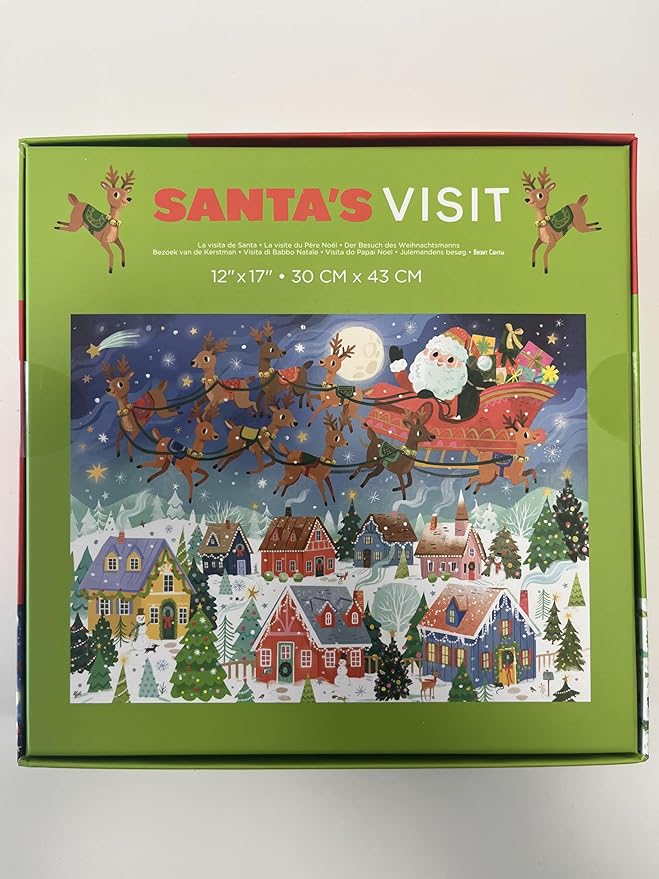 Crocodile Creek 100-Piece Jigsaw Floor Puzzle, Large 17" x 12" Completed Size, Designed for Kids Ages 5 Years and up, Santa's Visit