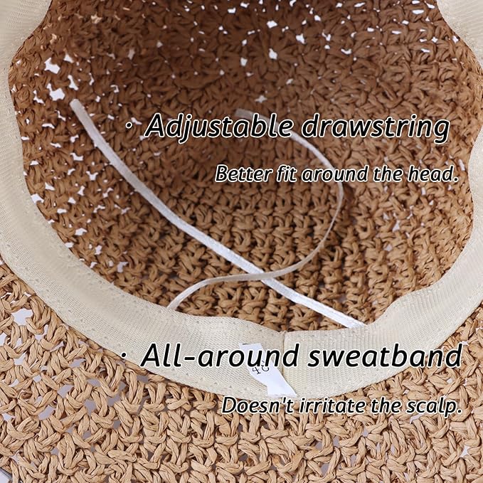 Baby Girl Straw Hat Outdoor Baby Sun Protection Hats Summer Bowknot Beach Cap for Infant Toddler Girls