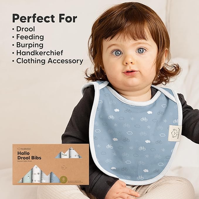 8-Pack Baby Bibs for Boys, Girls - Pullover Bibs for Drooling Teething Baby Girl & Boy Toddler, Newborn, Soft & Absorbent, Cute Colors, Large Torso Coverage Keep Infant Clean & Dry (Vessels)