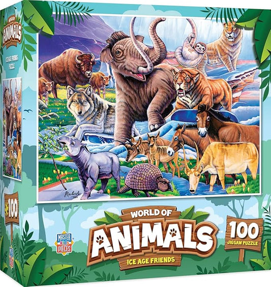 MasterPieces 100 Piece Family Jigsaw Puzzle for Kids - Ice Age Friends - 14" x 19"