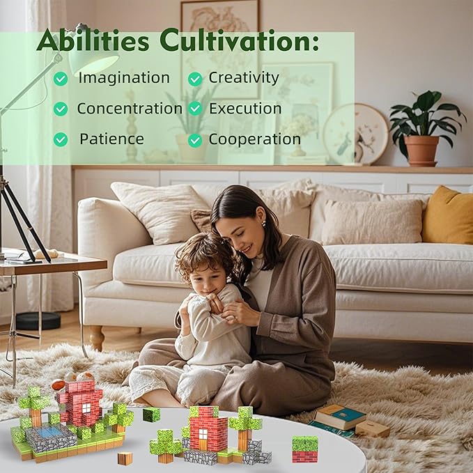 100PCS Magnetic Blocks-Kids Games Building Blocks for 3 4 5 6 7 8 9 10 Year Old Boys Girls, 1" Magnetic Tiles Cubes STEM Sensory Toys for Toddler Birthday Party Festival Gifts