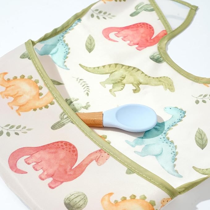 3-Pack Waterproof Baby Bibs for Eating - Lightweight Feeding Bibs, Mess Proof, Baby Essential Must Have for Eating