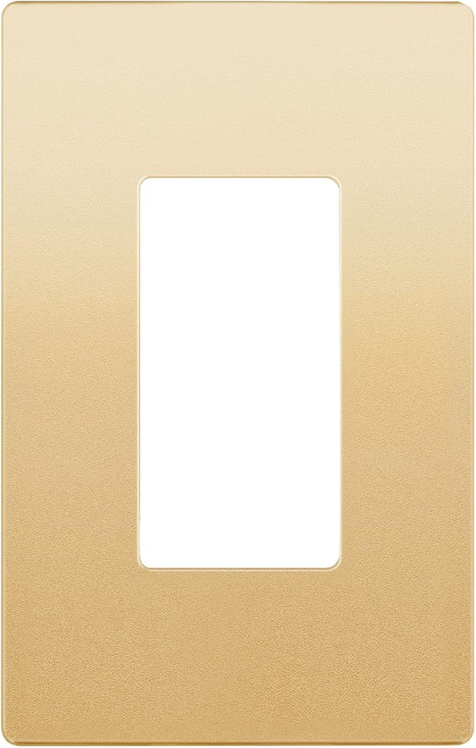 LIDER Matte Finish Decorator Switch Cover, Screwless Wall Plate, Mid-Size 1-Gang 4.88" x 3.11", Unbreakable Polycarbonate Thermoplastic, UL Listed, LSWP-31M-GD, Gold