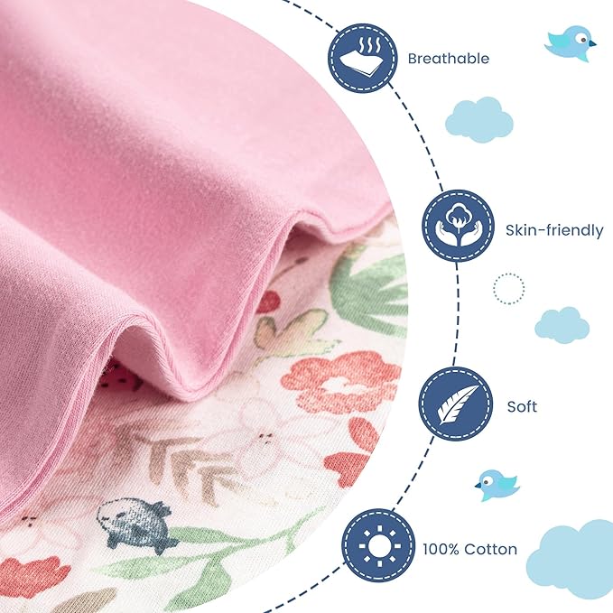 ZIGJOY Shark-Fin Transition Swaddle - 1.0 Tog Baby Sleep Sack Soft Cotton Transitional Swaddle Baby Wearable Blanket