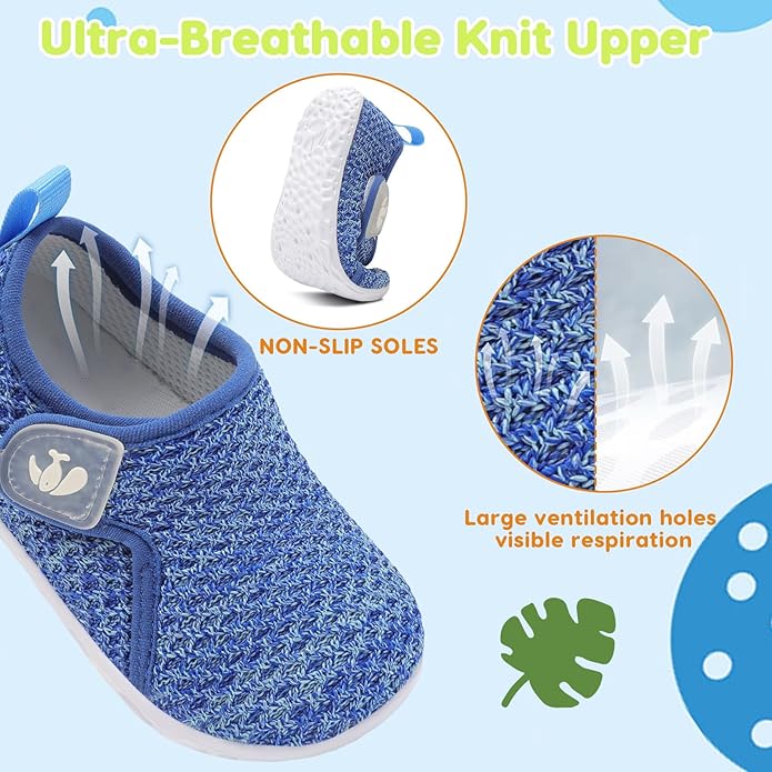 FEETCITY Baby Boys Girls First Walking Shoes Infant Sneakers Crib Shoes Breathable Lightweight Slip On Shoes