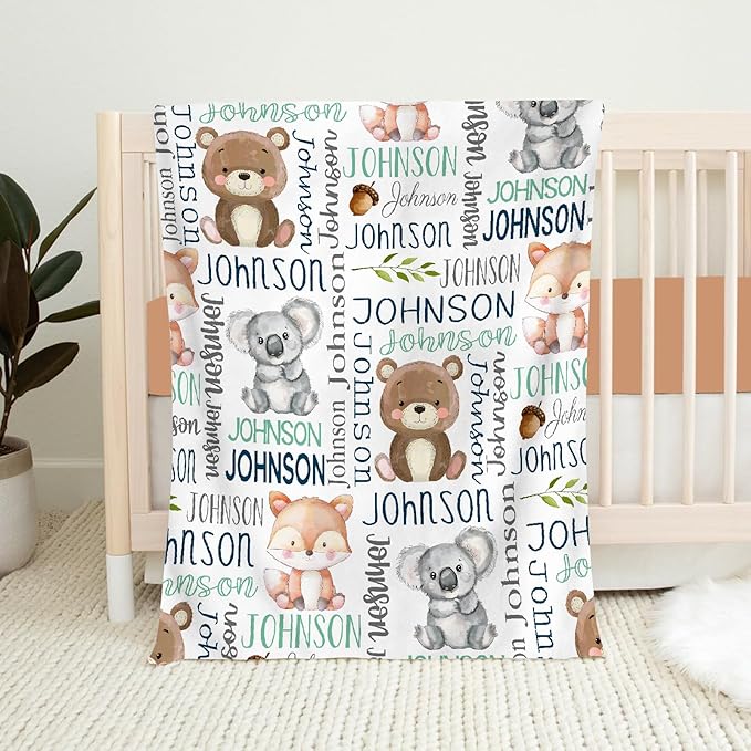 Personalized Baby Blanket - Custom Name Blanket for Girls & Boys, Super Soft Plush Fleece