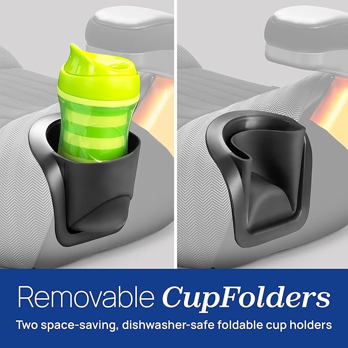 Chicco GoFit ClearTex Backless Booster Car Seat, Travel Booster Seat for Car, Portable Car Booster Seat for Children at Least 4 Years Old and 40-110 lbs. | Shadow/Black