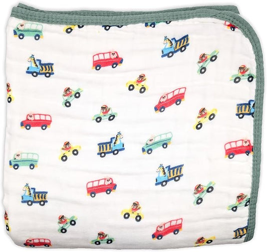 Soft Cotton Baby Blanket, Breathable Lightweight Baby Blanket for Infants Newborn Boys and Girls - Nursery, Crib, Stroller Blanket (Explorer)