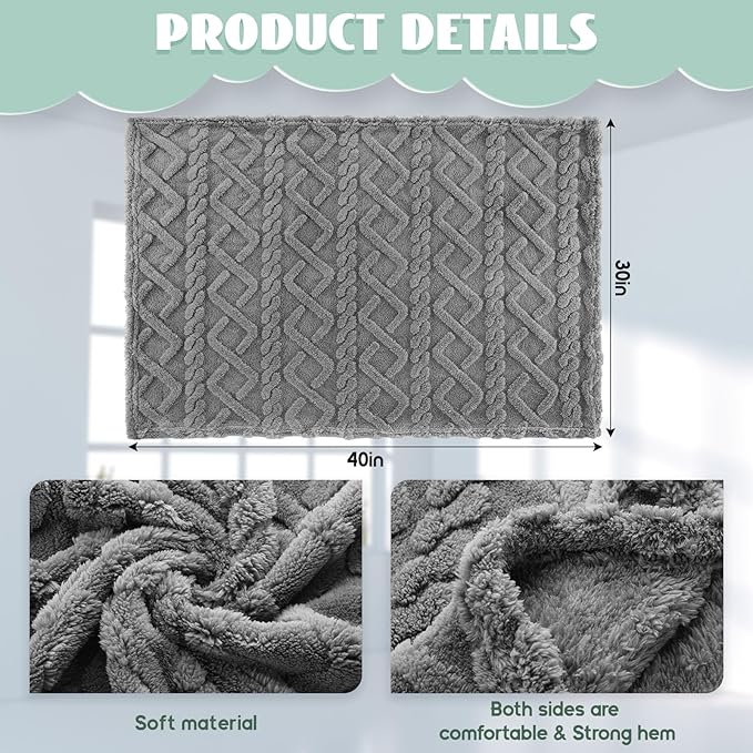 VitalCozy 4 Pcs Fluffy Baby Blanket Fleece 30" x 40" 3D for Boys Nursery Little Girl Infant or Newborn Receiving Swaddling Blankets(Green Set)