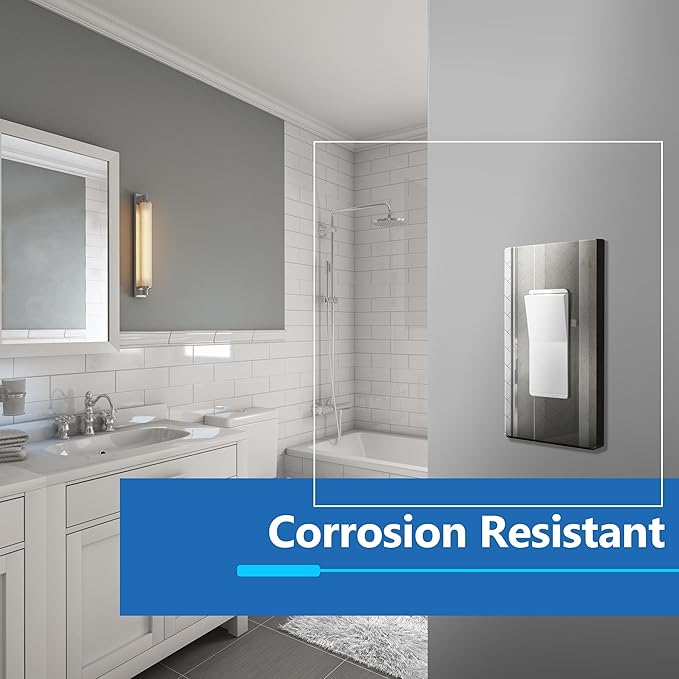 LIDER Decorator Metal Wall Plate, Temperature and Impact Resistant, 201 Stainless Steel, Screwless Cover, Modern Decoration Upgrade, Mid-Size 1-Gang 4.88" x 3.11", Polished Chrome, LSMWP-31M-PC