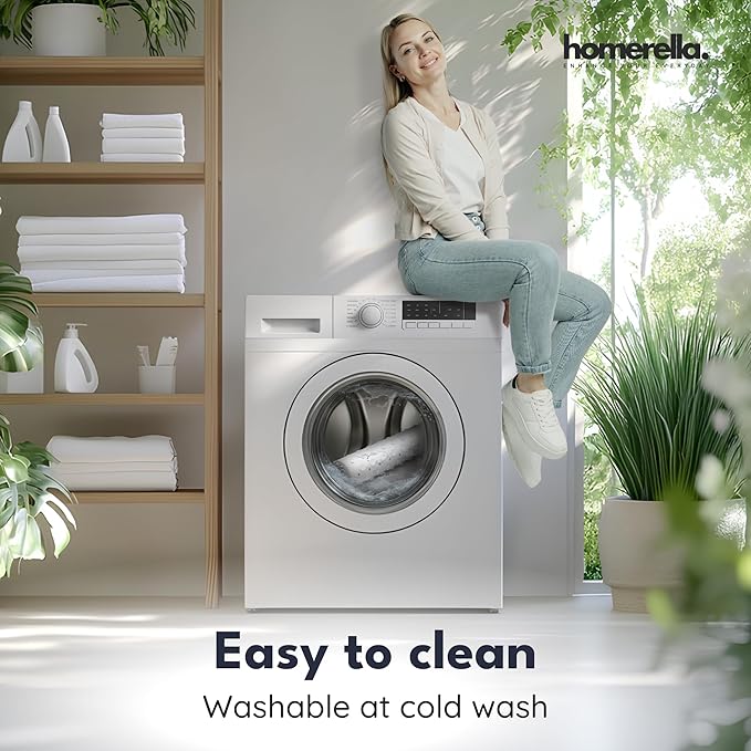 Homerella Baby Bath Tub Mat | Anti Mold Mildew Resistant Non Slip Kids and Adult Bath Tub Shower Mats | 40x16 inch Long with Suction Cups for Secure Grip Hooks for Storage & Drying | Machine Washable