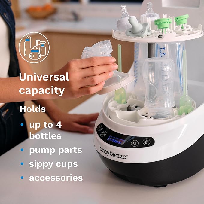 Baby Brezza Bottle Washer Pro - Baby Bottle Washer, Sterilizer + Dryer - All in One Machine Cleans Baby Essentials like Bottles + Pump Parts – Appliance to Replace Bottle Brushes and Drying Racks