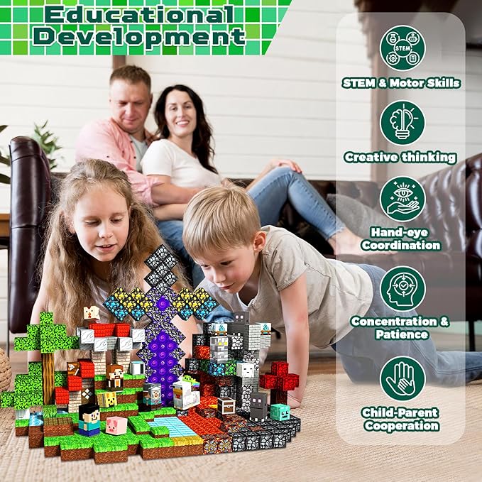 500 PCS 0.8in Magnetic Blocks - Magnet Toys for Kids, Boys and Girls, Magnetic Building Blocks Cubes, Stacking Magnets for Kids, Birthday Gifts for Boys and Girls Age 3+ Years Old