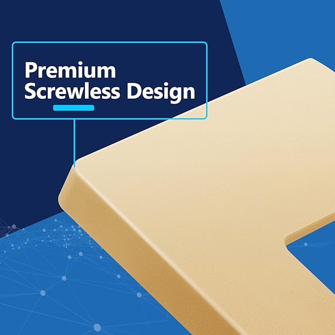 LIDER Matte Finish Decorator Switch Cover, Screwless Wall Plate, Mid-Size 1-Gang 4.88" x 3.11", Unbreakable Polycarbonate Thermoplastic, UL Listed, LSWP-31M-GD, Gold