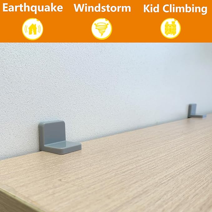 Furniture Anchors 4 Pack,Aesthetic & Invisible Once Installed,Secure 600 lbs Bookcase Dresser to Wall,Anti-Tip Furniture Safety Anchor to Childproof and Babyproof Your Home (Grey)