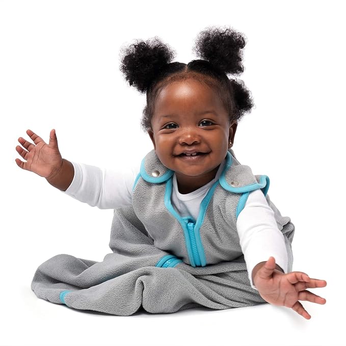 baby deedee Sleep Nest Fleece Baby Sleeping Bag, Gray, 18-36 Month, Gray Aqua