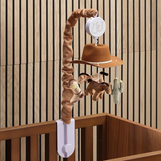 Lambs & Ivy Country Western Cowboy Hat Musical Baby Crib Mobile Soother Toy