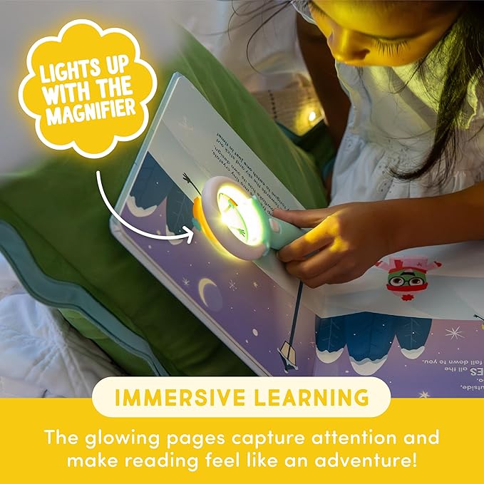 Glo Pals Alex Bath & Bedtime Bundle - Light Up Bath Toy with 1 Interactive Book, 2 Light Cubes & 1 Magic Magnifier - Toddler Bath Toys Set with Storybook Character - Educational Kids Bath Time Fun