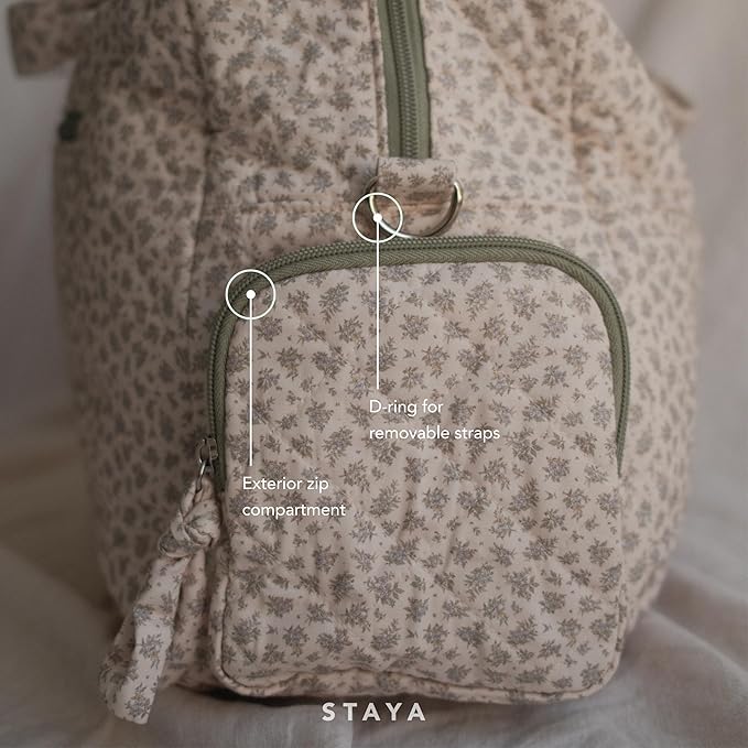 Staya Quilted Duffle Bag - Perfect Travel Companion, Quilted Weekender Bag for Women, (Sweet Pea)