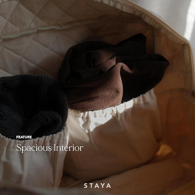 Staya Quilted Duffle Bag - Perfect Travel Companion, Quilted Weekender Bag for Women, (Peaches)