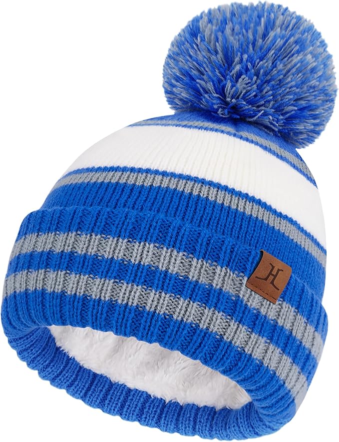 FZ FANTASTIC ZONE Kids Toddler Winter Hat Beanie with Warm Fleece Ski Baby Hats for 2-7 Years Skull Cap Baby Boys Girls Gifts