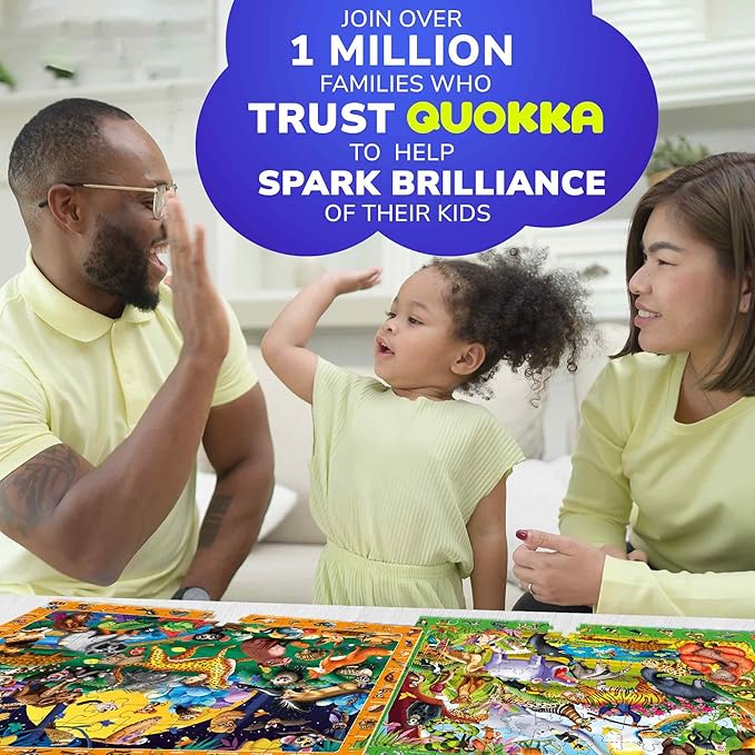 QUOKKA 100 Piece Puzzles for Kids Ages 4-6 - 4 Jigsaw Puzzles for Kids Ages 6-8 - Search and Find Observational Nocturnal Life for Childrens 5-8 - Learning Educational Toys for Boys and Girls 8-10