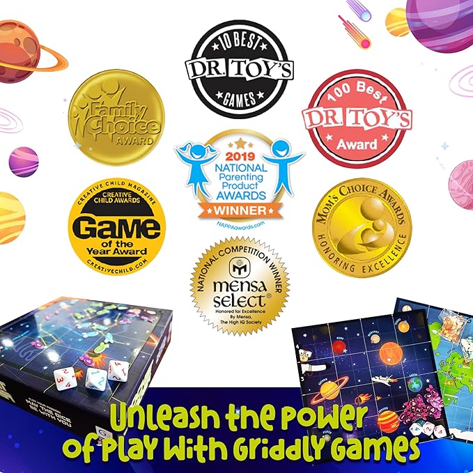 Griddly Kids RocketLander – Strategy Family Games for Critical Thinking & Problem-Solving Skills, Board Game for Adults, Family Card Game, STEM Toys, Fun & Engaging Educational Activity Kids Games