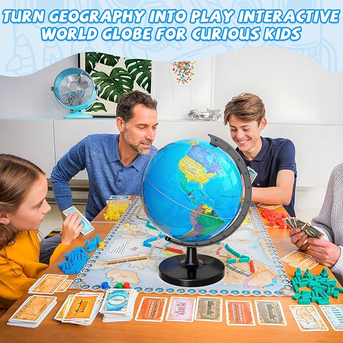 13" Globe for Children & Adults, Interactive World Globe for Kids with HD Waterproof & Writable Surface, Educational STEM Learning Toy, Classroom Teaching Gift