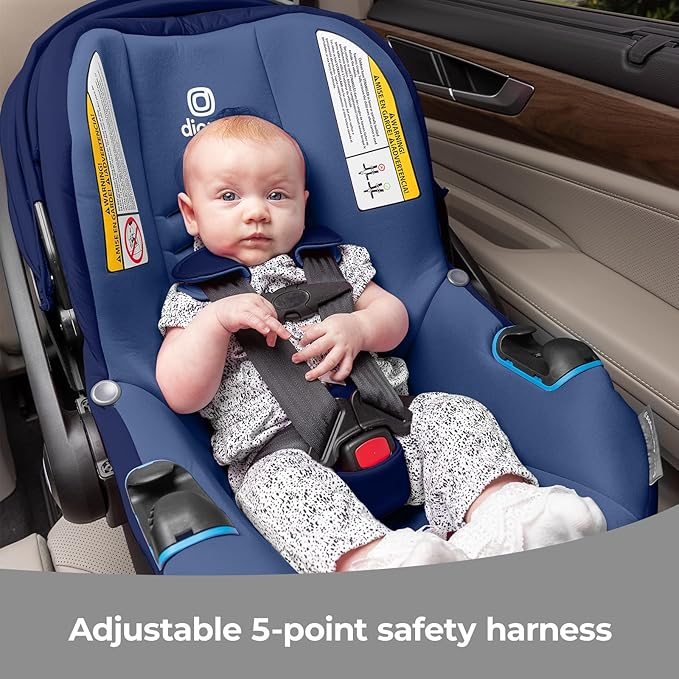 Diono LiteClik30 RXT SafePlus Infant Car Seat and Base, Rear-Facing for Infants 4-30lbs, SafePlus Engineering, with Infant Insert, UPF 50+ Sunshade (Blue Surge)