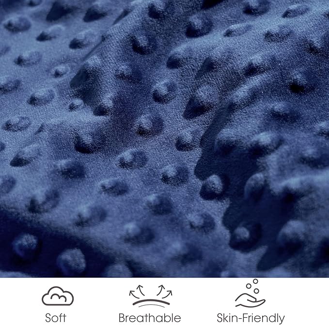 david's kids Micro Fleece Minky Baby Blanket for Boys Girls Neutral with Double Layer and Soothing Raised Dots, Breathable and Soft Lightweight Receiving Blanket for Newborns 30x40 Inches, Navy Blue