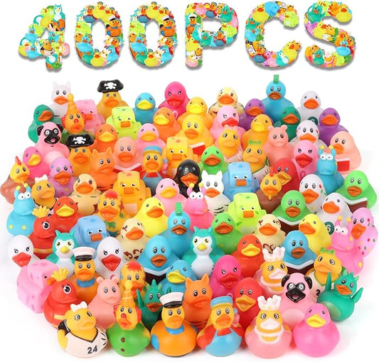 400 Pack Rubber Ducks in Bulk, Assorted Ducks for Jeeps, Jeep Ducks for Ducking, Bath Toys Floater Duck for Kids, Baby Showers Accessories Party Favors