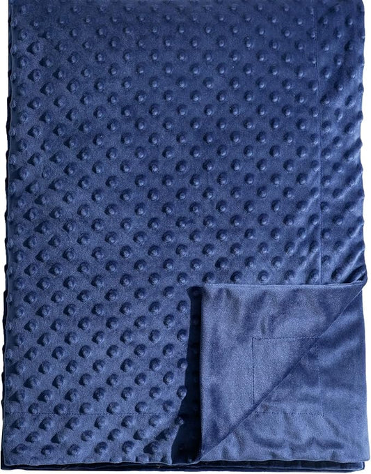 david's kids Micro Fleece Minky Baby Blanket for Boys Girls Neutral with Double Layer and Soothing Raised Dots, Breathable and Soft Lightweight Receiving Blanket for Newborns 30x40 Inches, Navy Blue