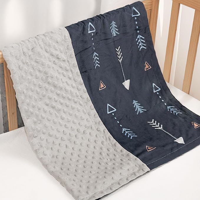 SANDJEST Kid Blanket for Boys with Double Layer Dotted Backing - Arrows Printed 30 x 40 Receiving Blankets Kids Gift for Birthday