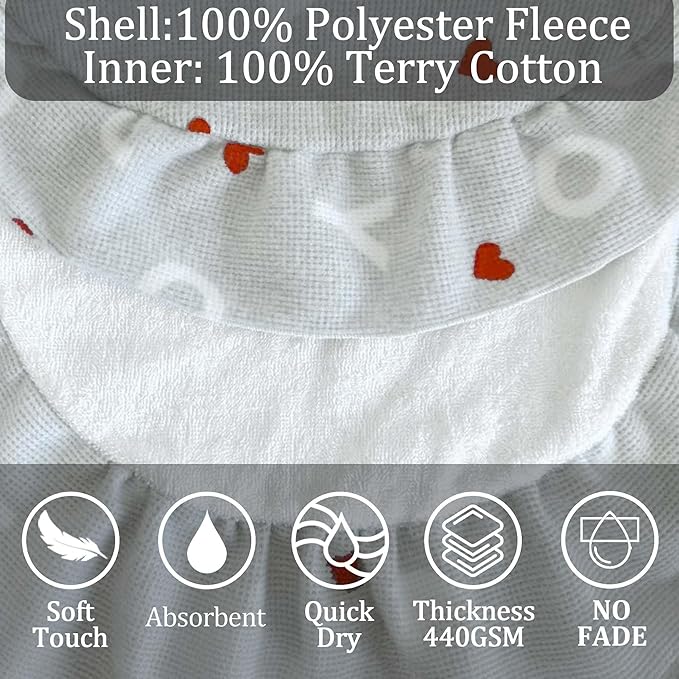 VOOVA & MOVAS Toddler Hooded Towel Poncho with Ruffle Trim | Soft 100% Cotton | Absorbent Thick Towel for Bath, Swim, Beach & Winter | Cozy, Gray Joy