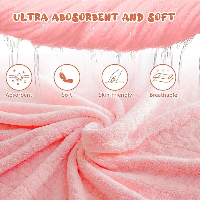 Toddler Bath Towel Hooded Kids Bath Towels for Toddlers 0-5 Years, 2-Pack Thick Absorbent Toddler Towels with Hood Baby Bath Towels, Large 50''x32'' Hooded Baby Towels with Hood for Girl