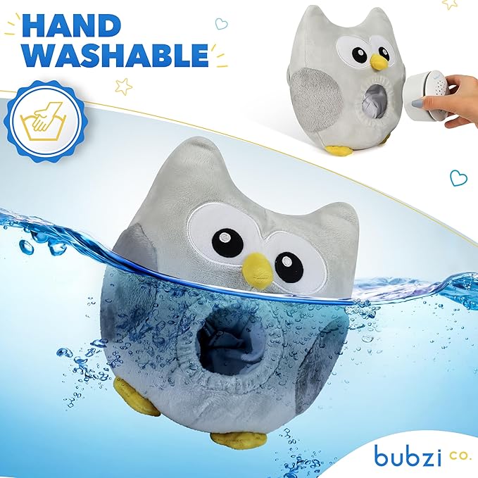 Bubzi Co Sound Machine, Portable Owl Soother & Night Light Projector, Comforting Electronic Infant Toddler Sleep Aid & Shush with White Noise