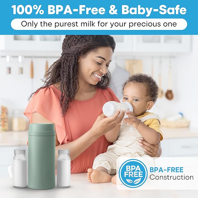 Portable Breast Milk Cooler Bottle: 30H Cooling Time, 2 x 150ml/5Oz BPA-Free, Durable Breastmilk Storage Bottles, Breastmilk Cooler, Travel Breastfeeding Milk Chiller for Baby