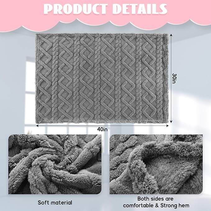 VitalCozy 4 Pcs Fluffy Baby Blanket Fleece 30" x 40" 3D for Boys Nursery Little Girl Infant or Newborn Receiving Swaddling Blankets(Pink Set)