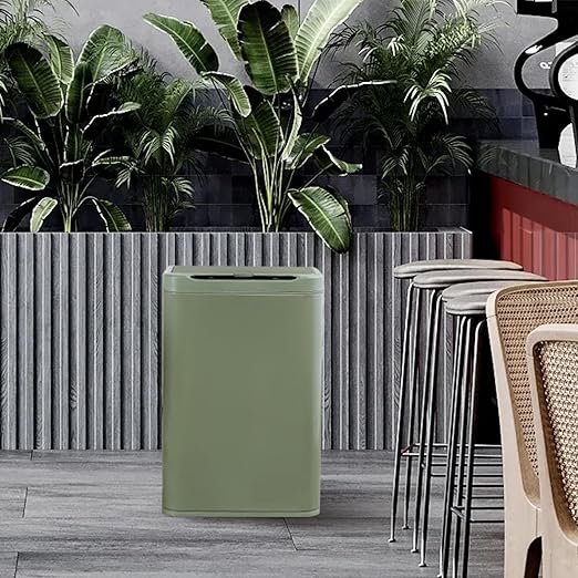 ELPHECO Stainless Steel Office Trash Can Motion Sensor Garbage Can Touchless Smart Trash Can Automatic Waste Bin for Kitchen, Office, Bathroom (Avocado Green, 5.5 Gallons)