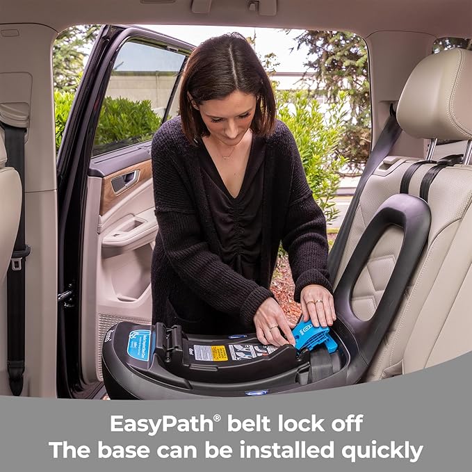 Diono LiteClik30 RXT SafePlus Infant Car Seat and Base, Rear-Facing for Infants 4-30lbs, SafePlus Engineering, with Infant Insert, UPF 50+ Sunshade (Blue Surge)